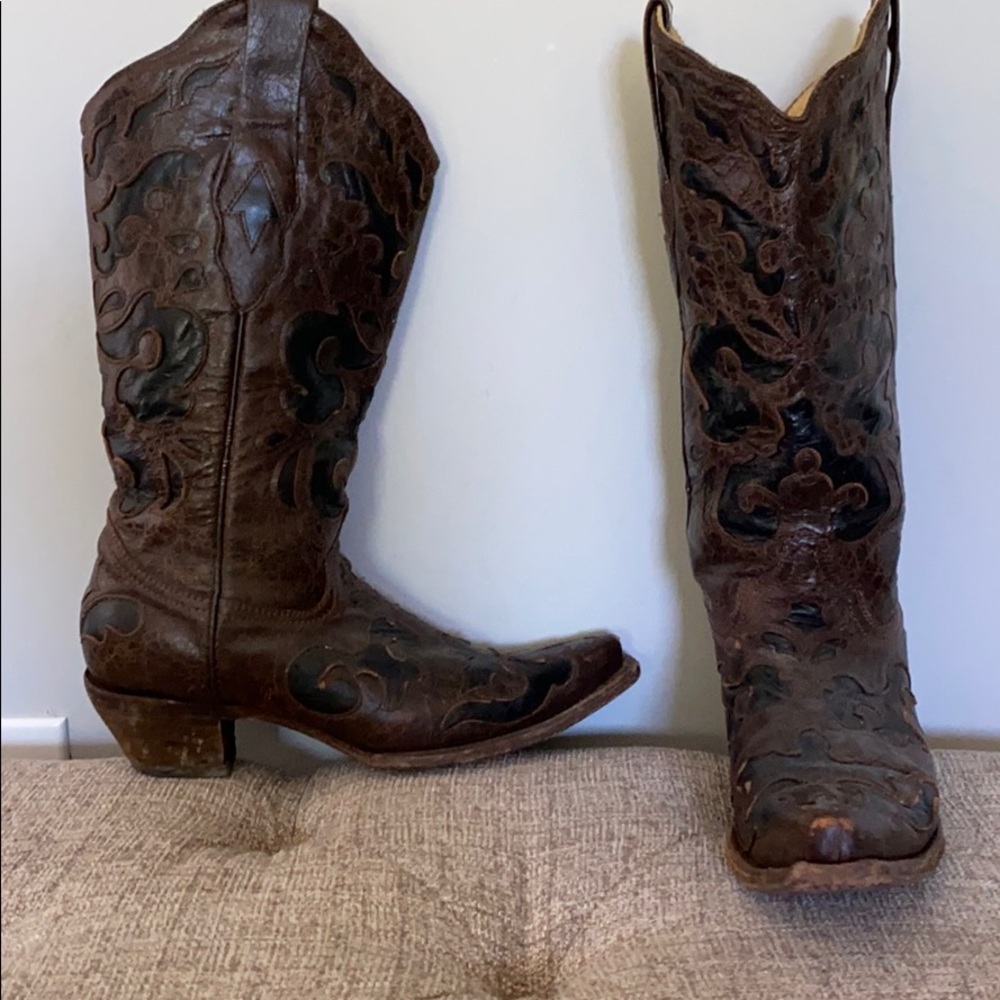 Genuine leather cowboy boots